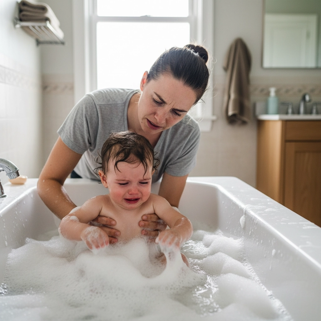 Does bath time feel stressful because your baby cries, wriggles, or gets upset before you can properly wash them?