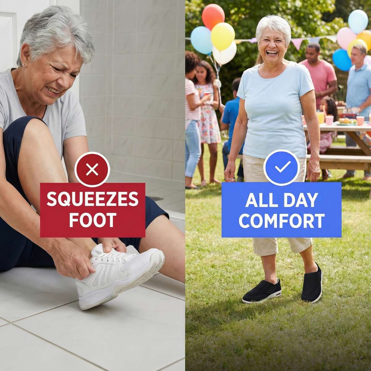 4. Ultra-wide toe box accommodates bunions, hammer toes, and bandages