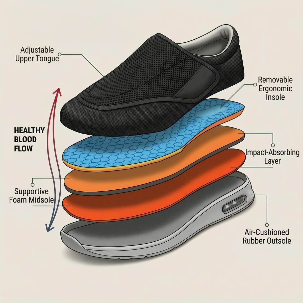 2. Won't restrict blood flow—critical for diabetes and circulation issues