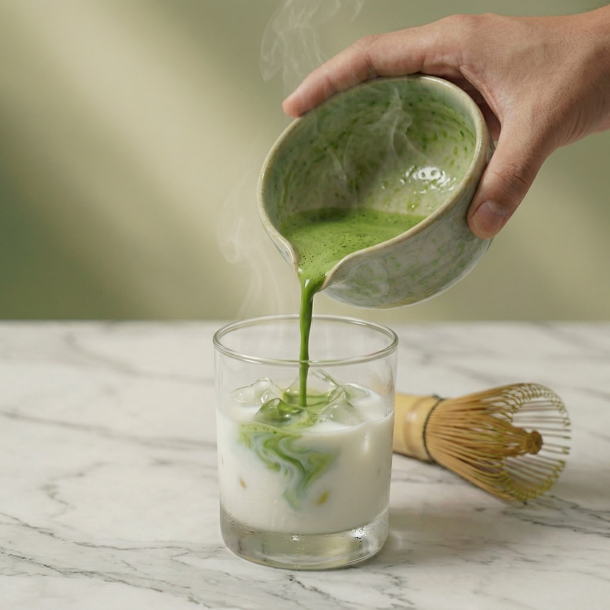 Combine Matcha & Milk
