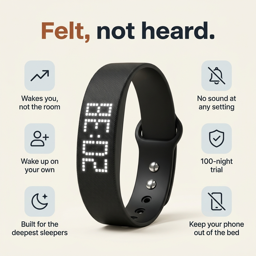 Clinically Studied Alarm Wrist.Wake Up Calm Every Morning!