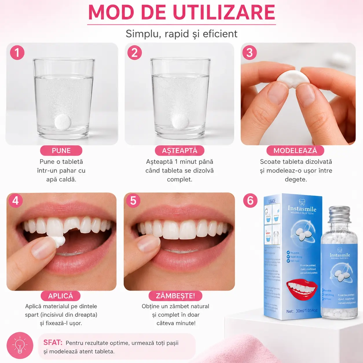 Zâmbetul tău perfect în 4 pași simpli