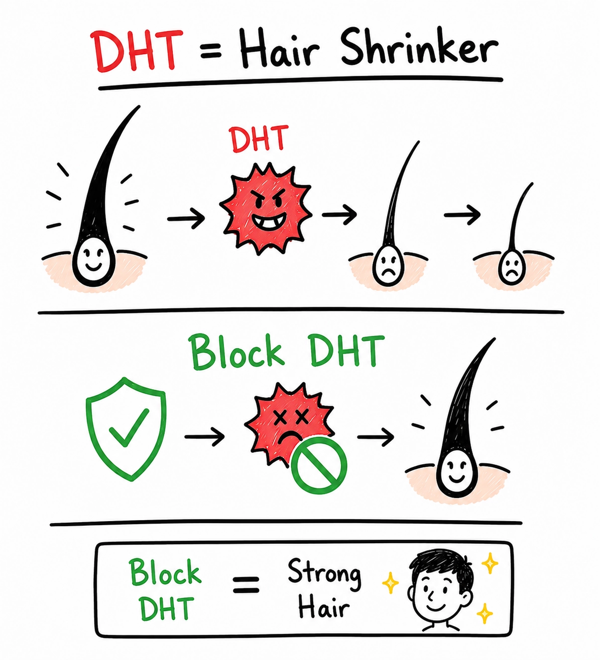 It blocks DHT from the inside out
