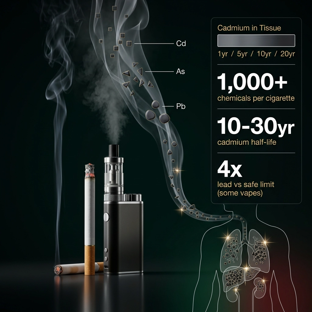 

Cigarettes and Vapes Contain Heavy Metals That Accumulate for Decades


