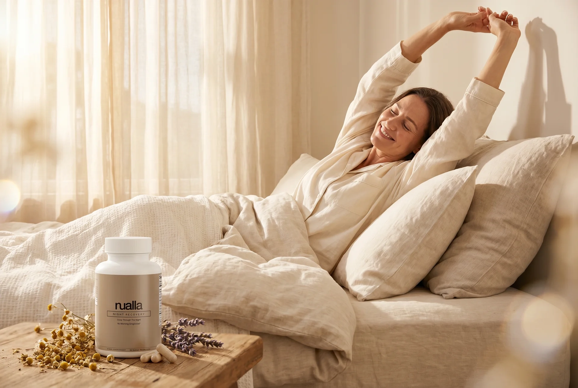 Stay asleep through the night. Wake without the throb.