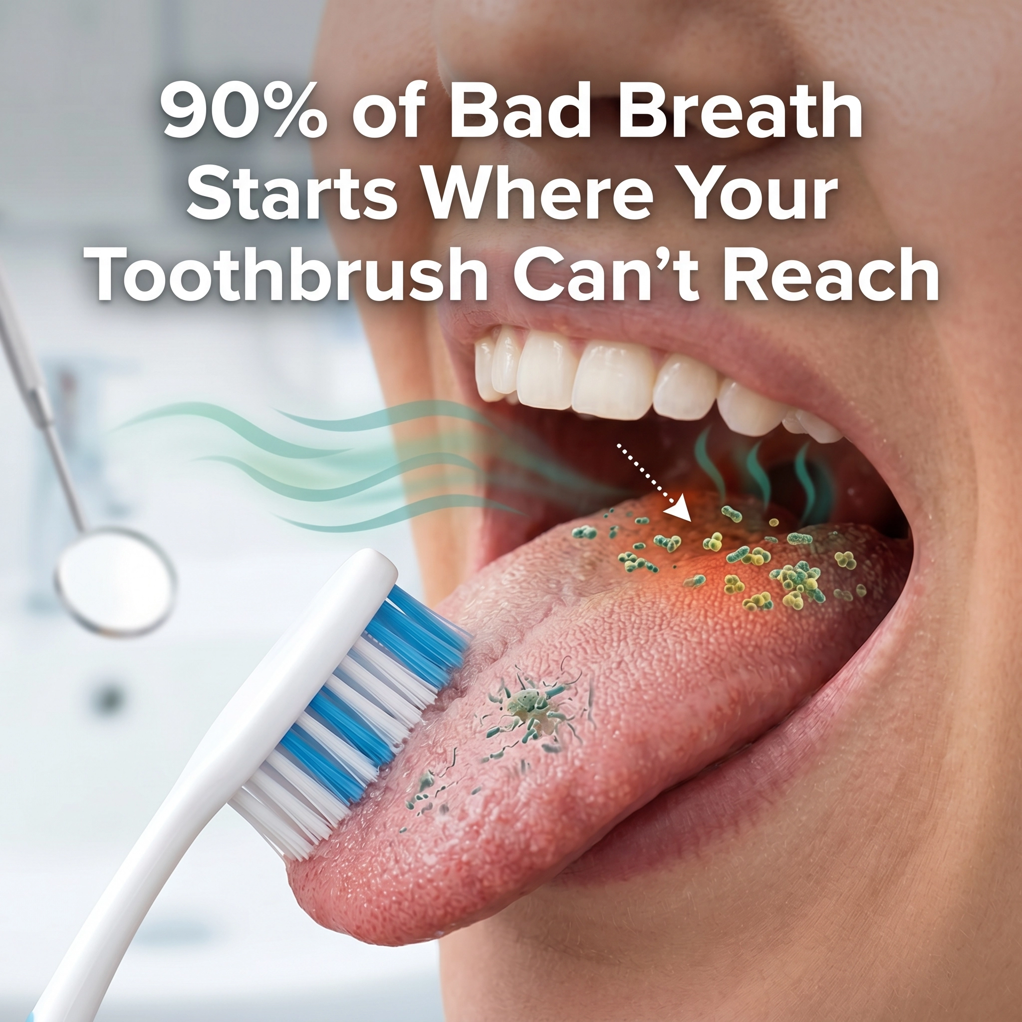 90% of Bad Breath Starts Where Your Toothbrush Can't Reach